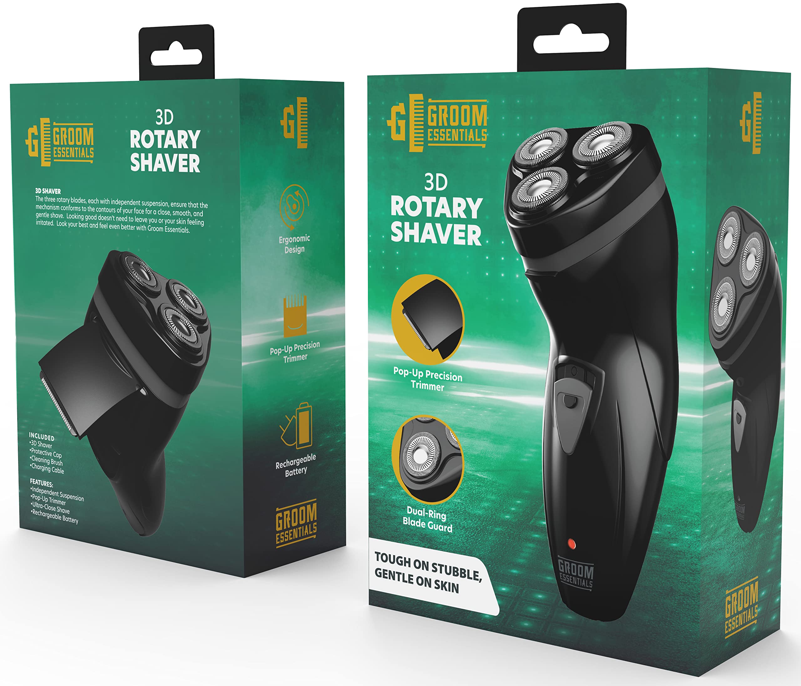 Groom Essentials 3D Rotary Electric Shaver for Men | Rechargeable Electric Razor