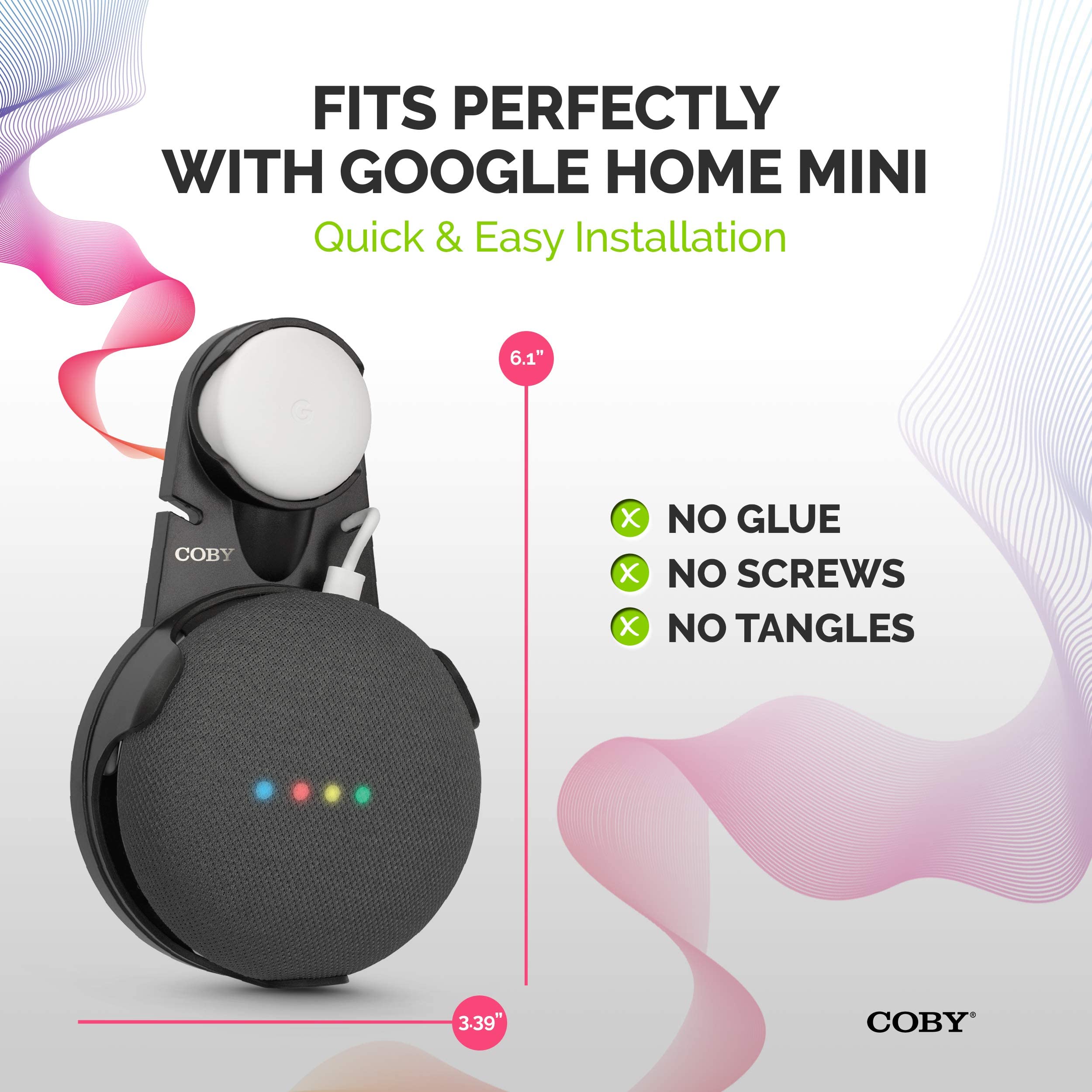 Coby Wall Outlet Mount Holder for Google Home