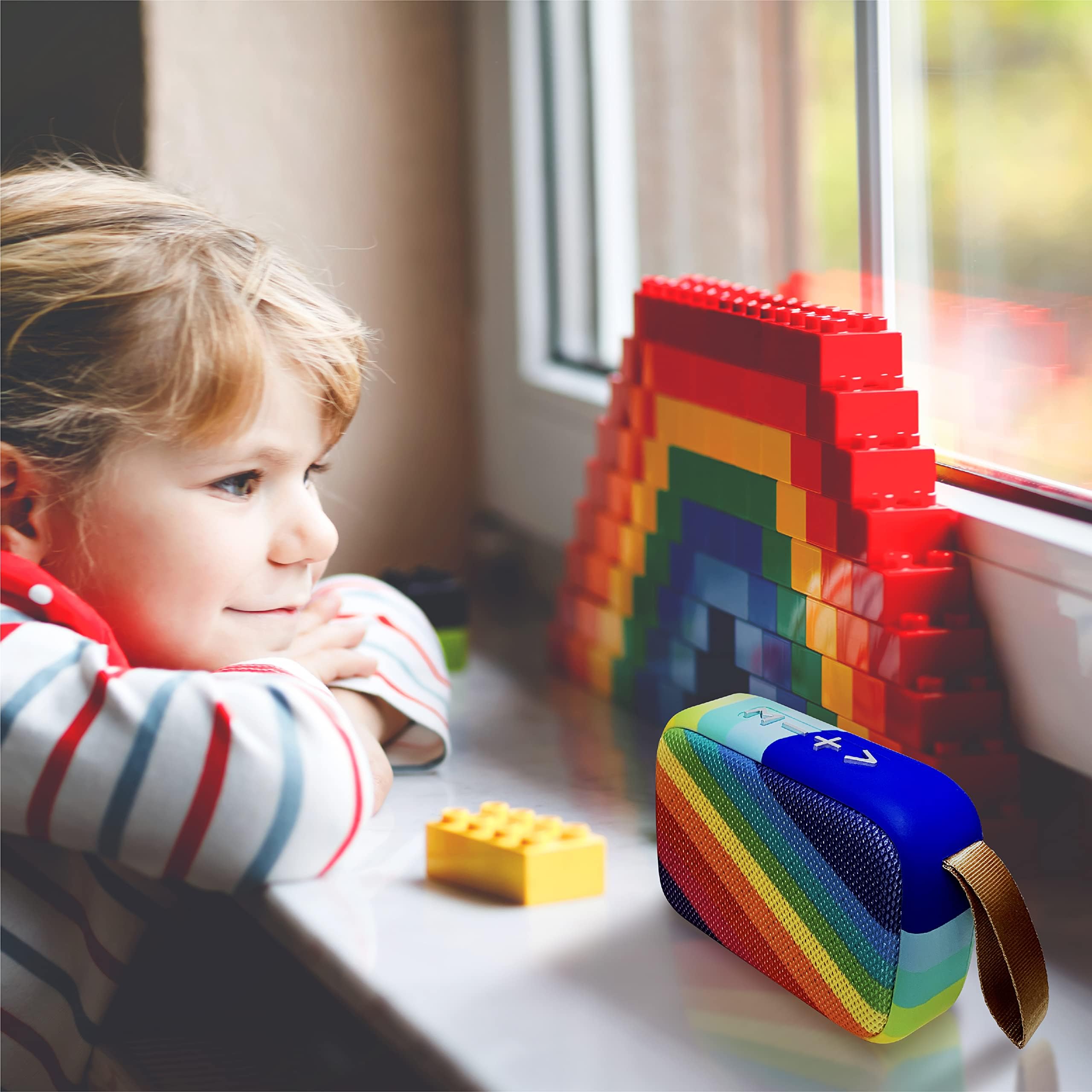 COOLBUDS Rechargeable Mini Bluetooth Speaker (Rainbow - Rectangular Shape)