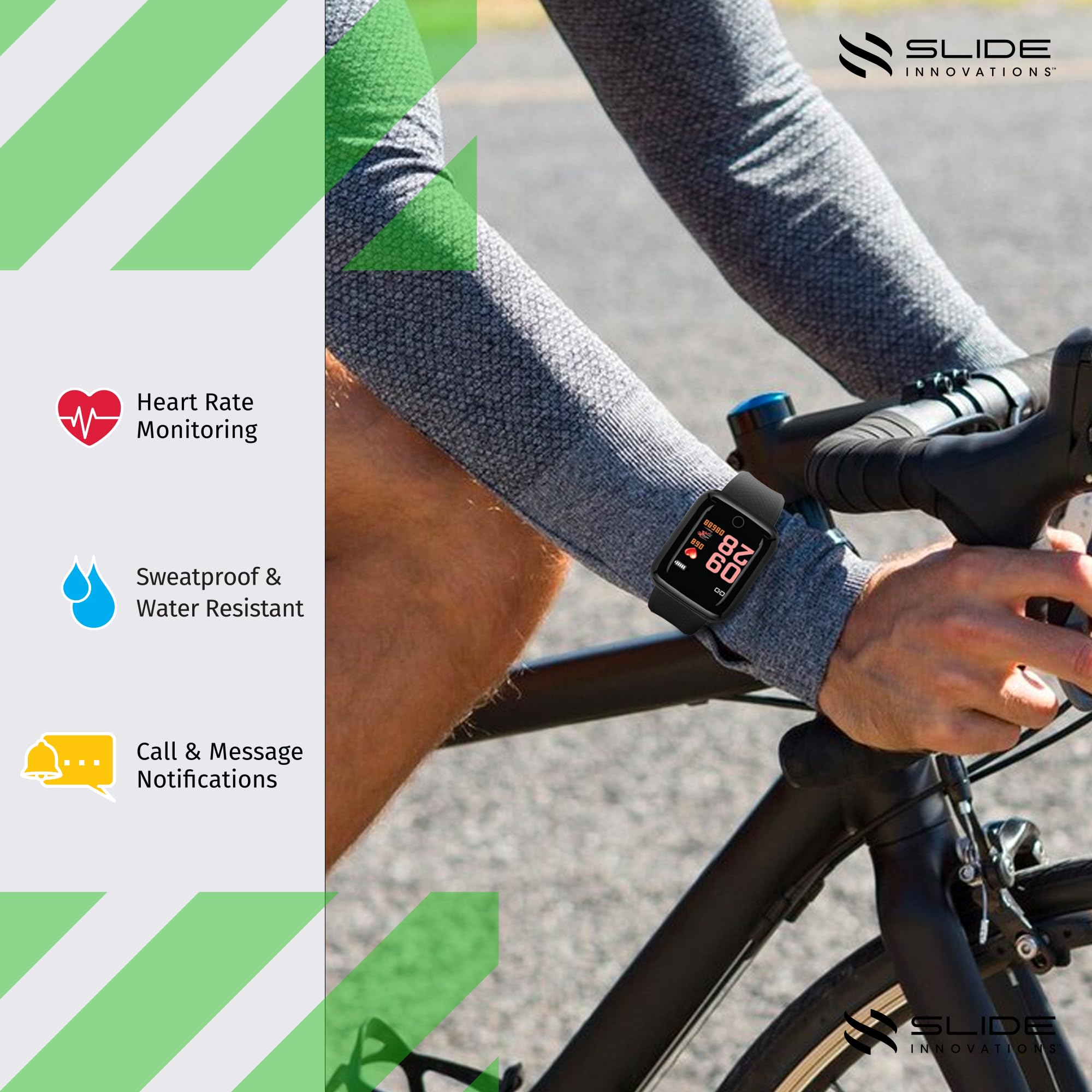 SLIDE Fitness Tracker Wireless Earbuds Combo Blood Pressure Monitor