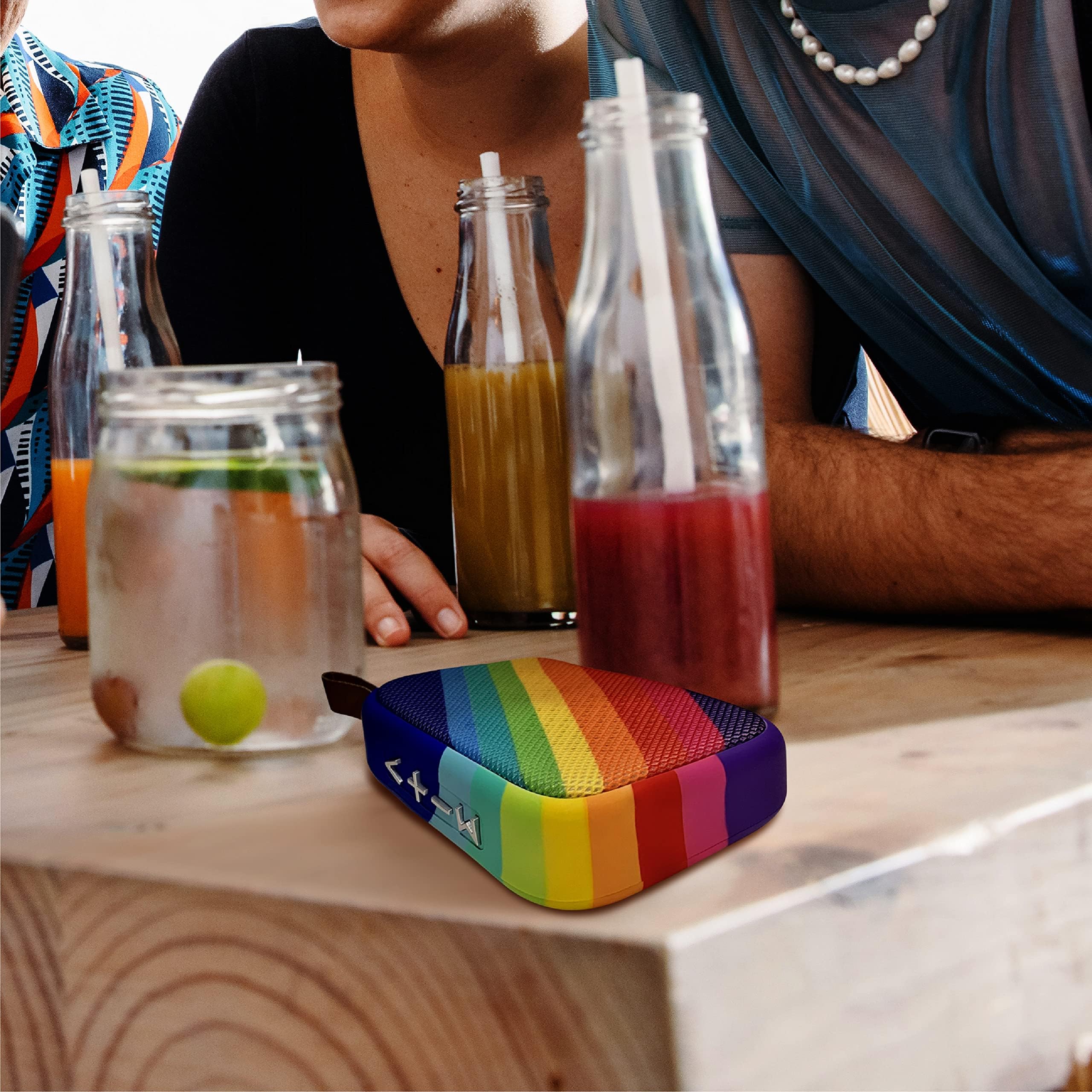 COOLBUDS Rechargeable Mini Bluetooth Speaker (Rainbow - Rectangular Shape)