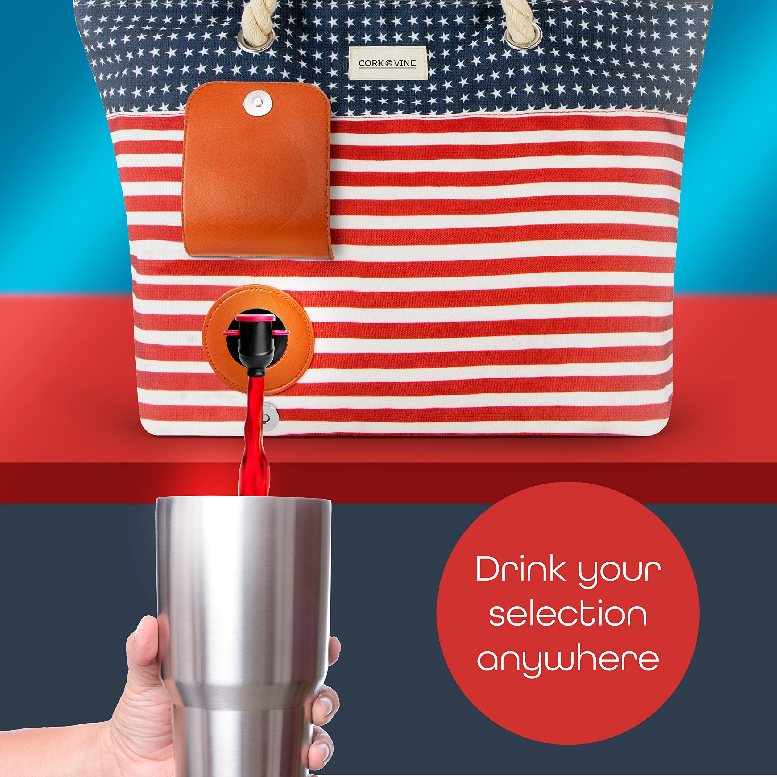 CORK & VINE Wine Beach Bag with