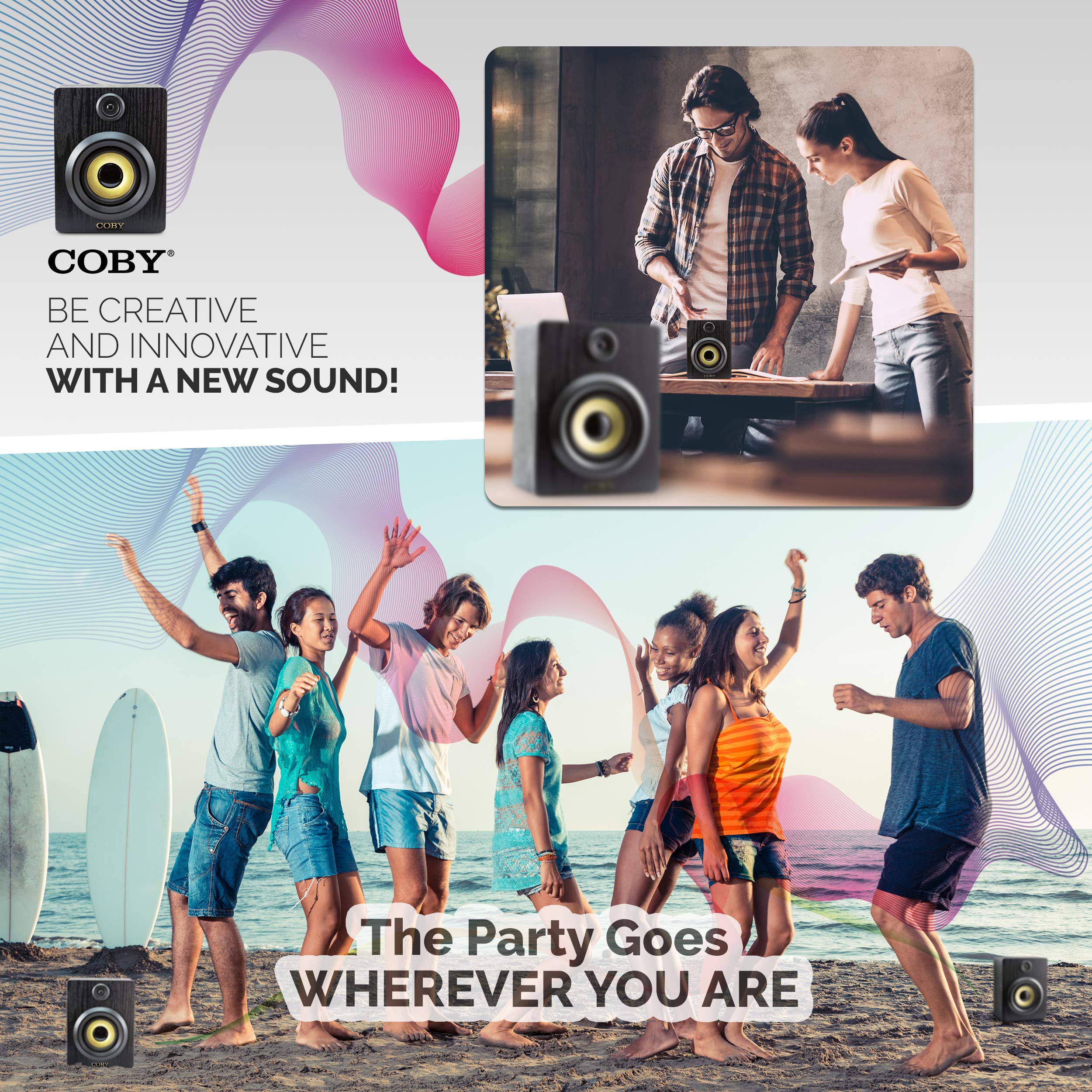 Coby Wireless Rechargeable Bluetooth Mini Speakers