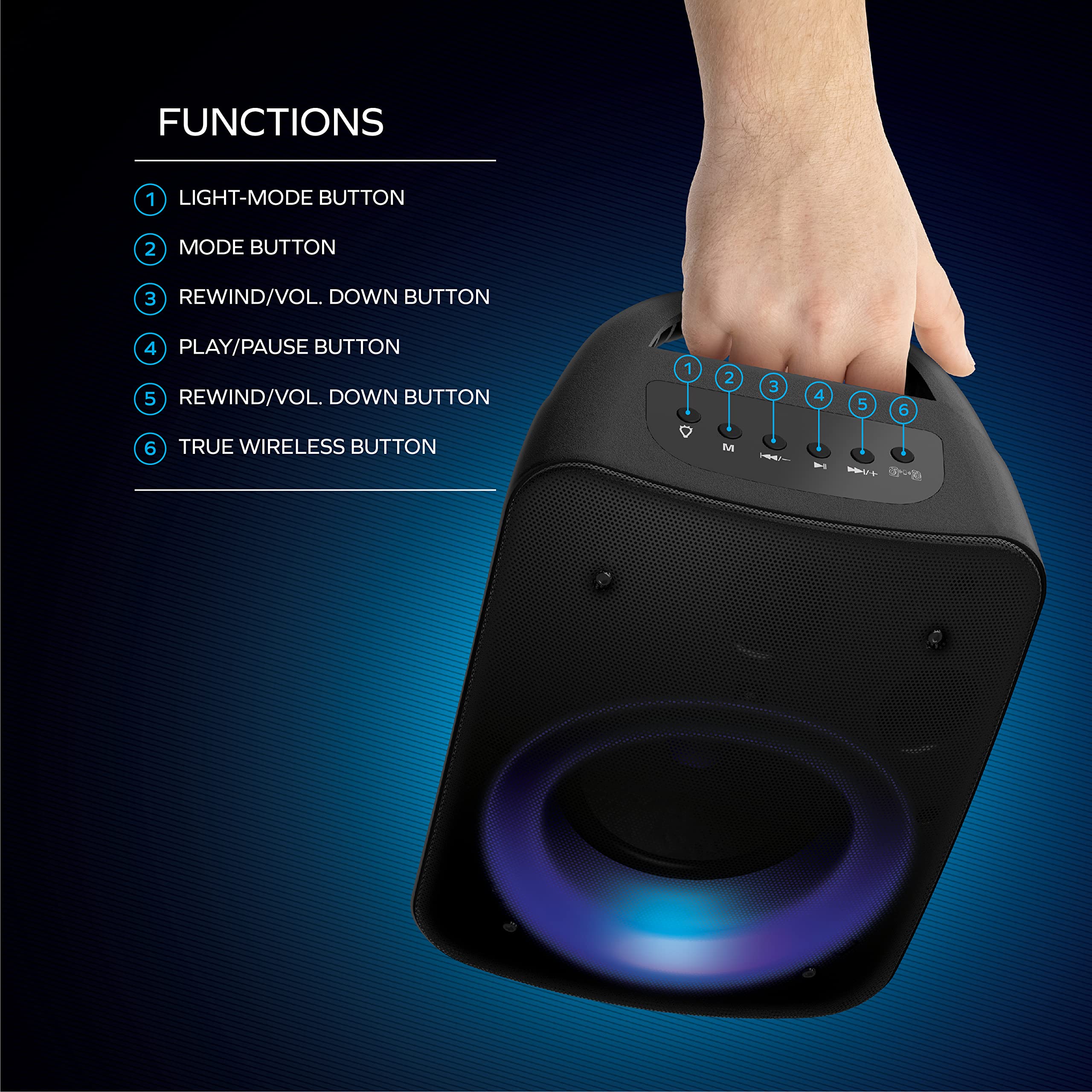 Coby True Wireless Speaker with LED