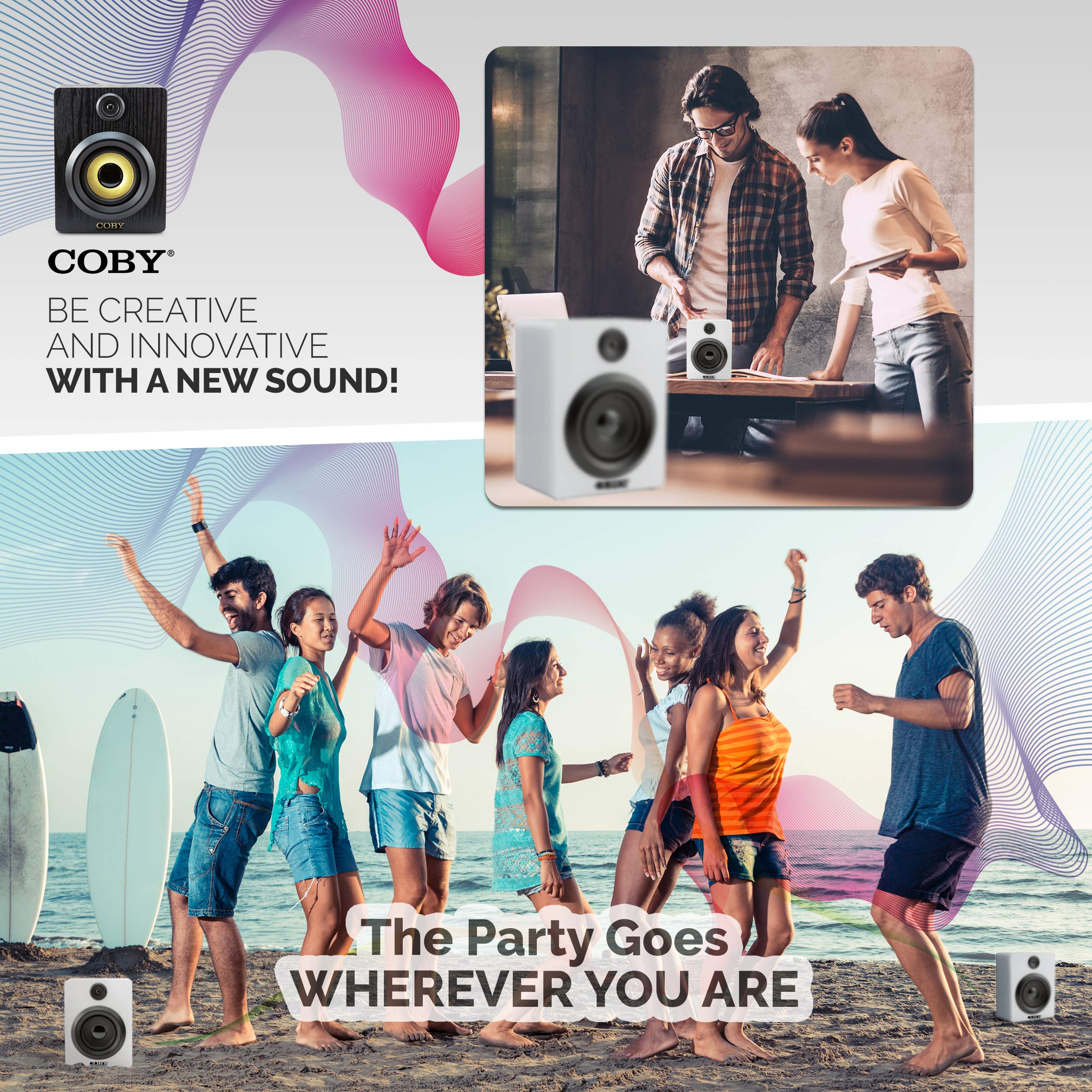 Coby Wireless Rechargeable Bluetooth Mini Speakers