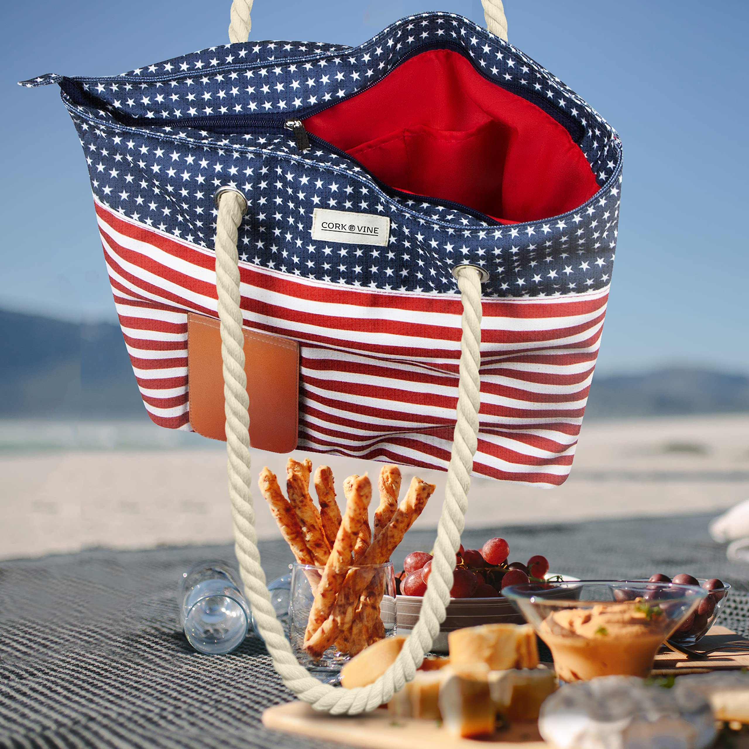 CORK & VINE Wine Beach Bag with