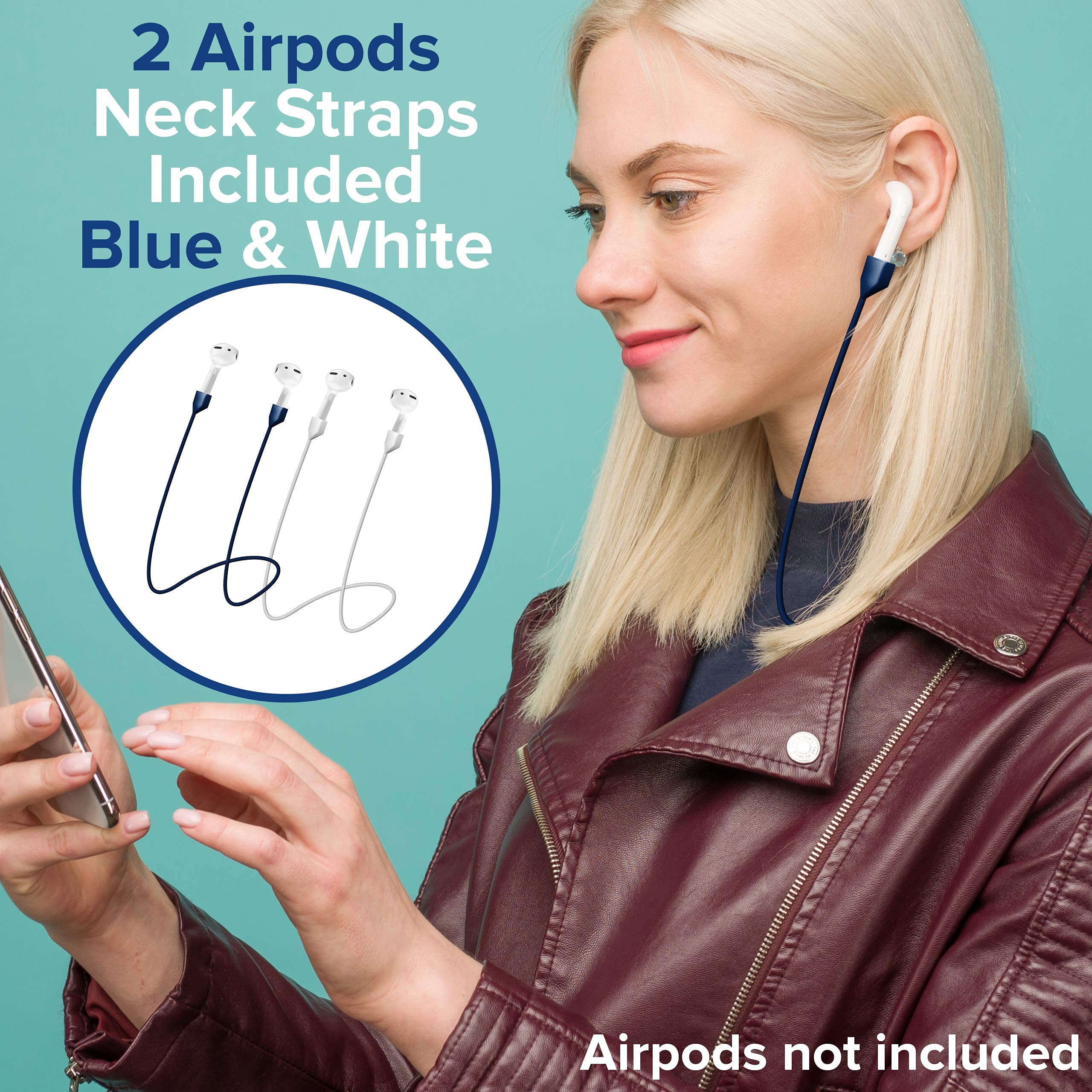 Chargeworx AirPods Case Bundle Silicone Cover Holders Carabiner Blue