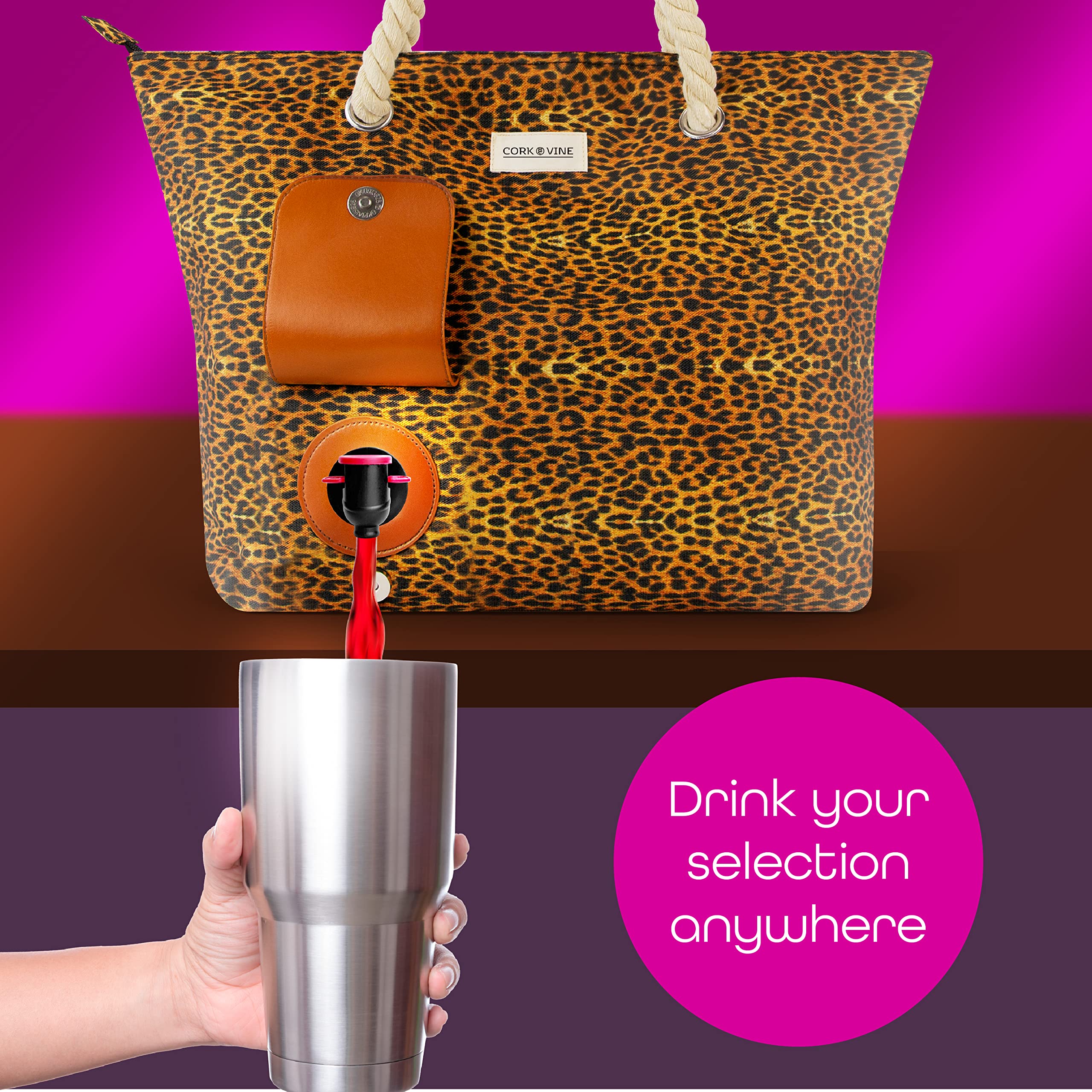CORK & VINE Wine Beach Bag with