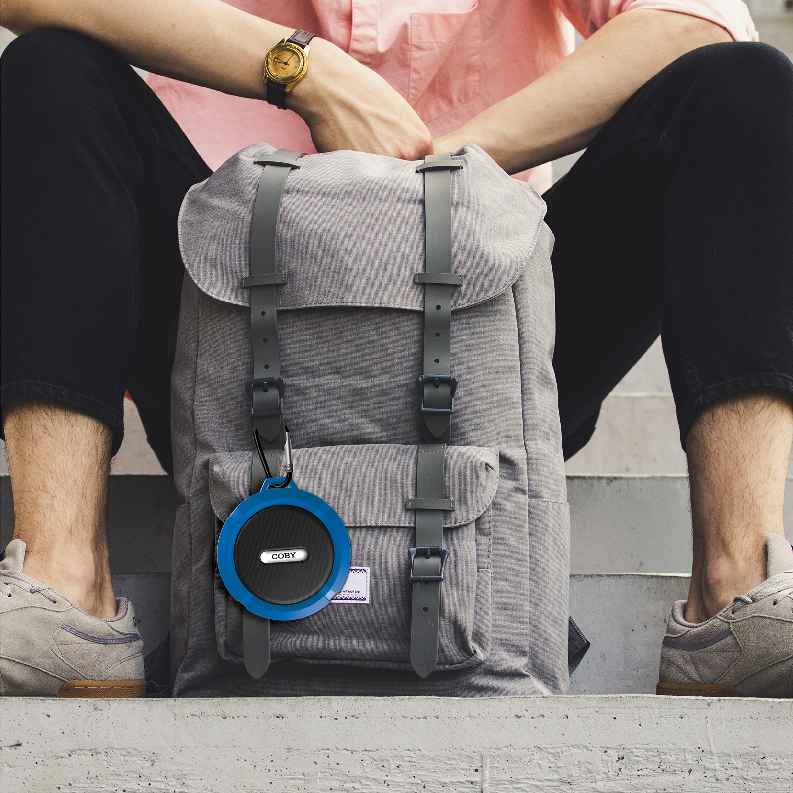 Coby Rugged Gear Bluetooth-Speaker, Red Bluetooth-Shower-Speaker