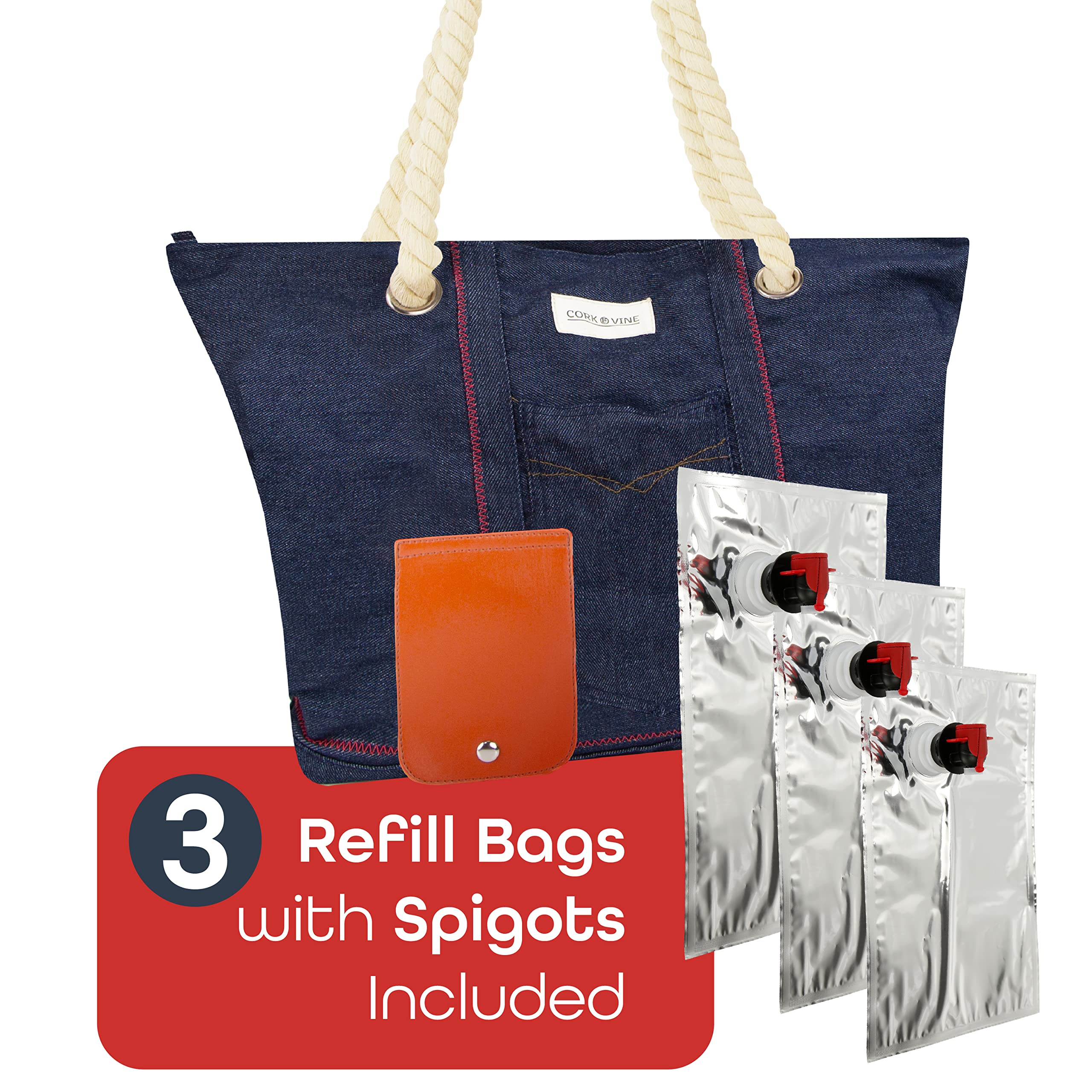 CORK & VINE Wine Beach Bag with
