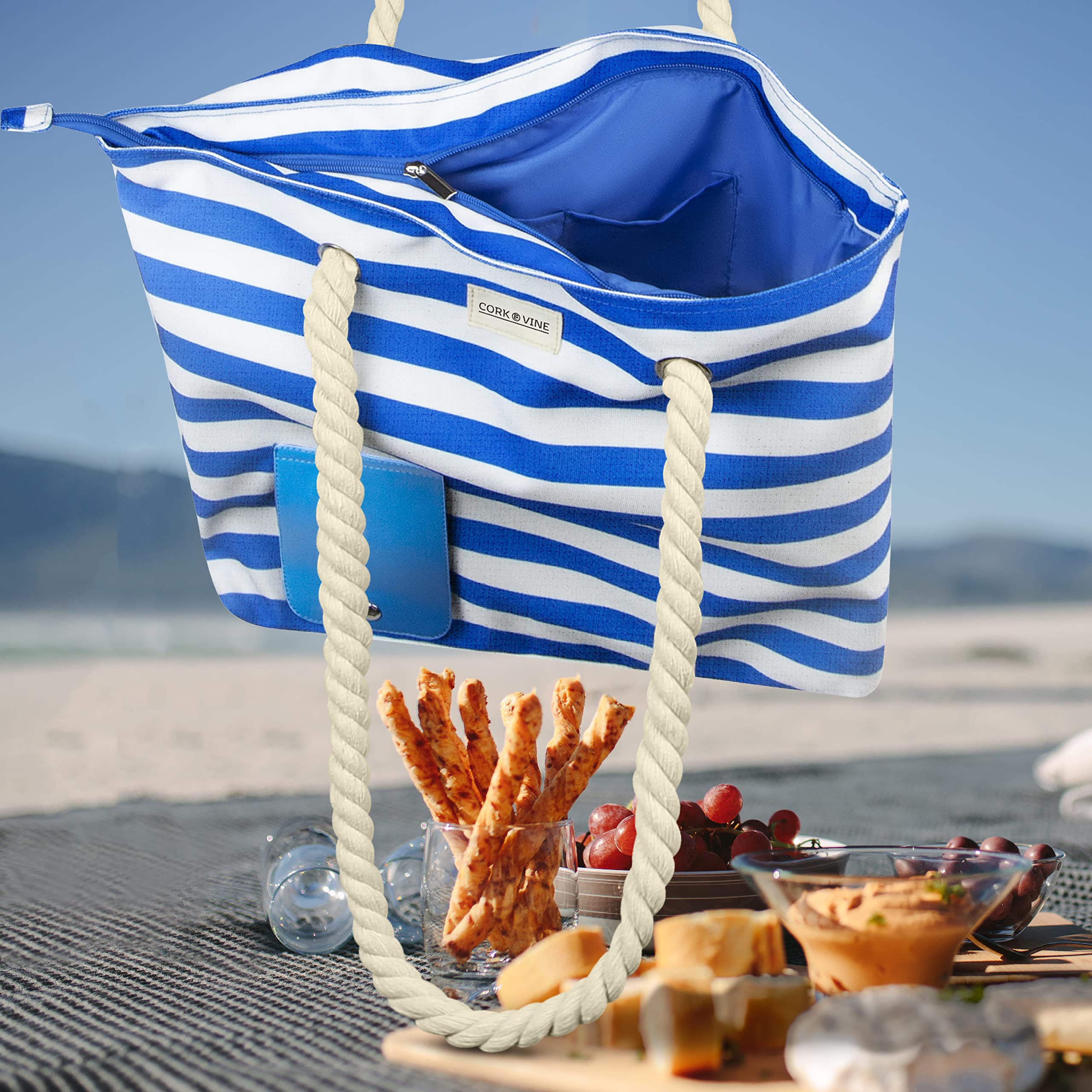 CORK & VINE Wine Beach Bag with