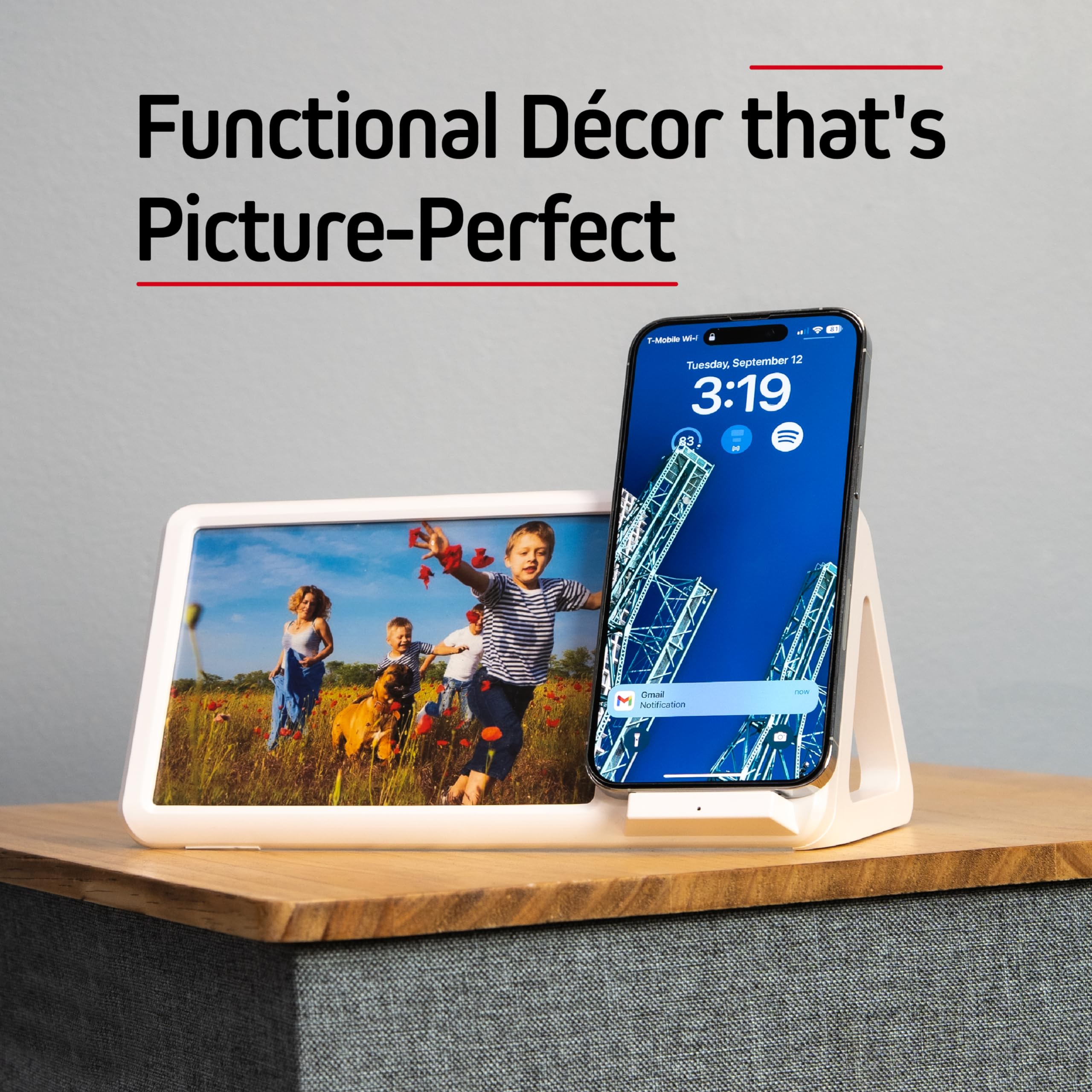 Chargeworx Smartpix Wireless Charger and Physical Photo Frame
